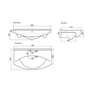 Умывальник мебельный Alvaro Banos Лагуна 85 см